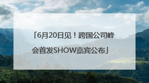 6月20日见！跨国公司峰会首发SHOW嘉宾公布